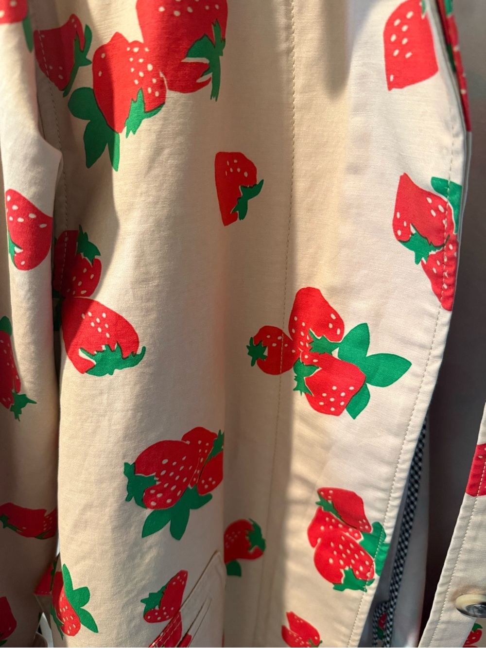 Maeve Strawberry Print Car Coat from Anthropologie Small - Picture 7 of 11